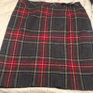 🚨B2G1 PENDLETON Yellow White Red Black Buffalo Check Virgin Wool Skirt